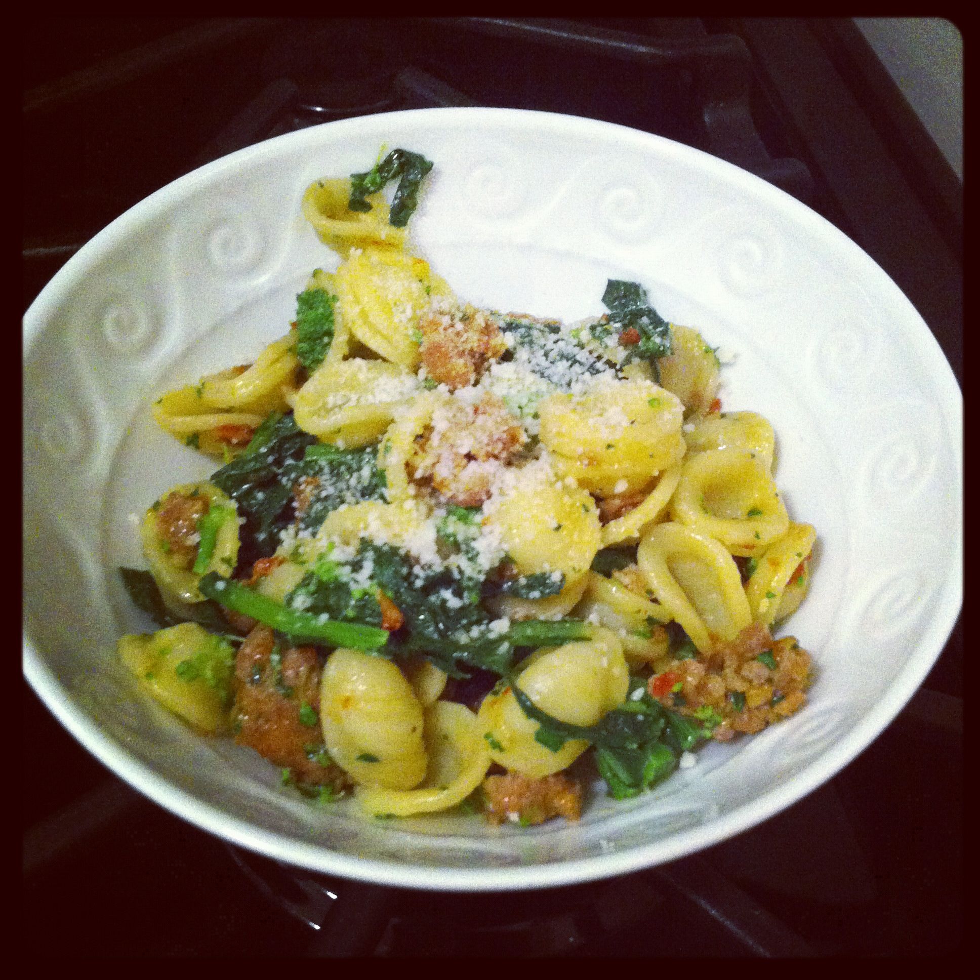 Orecchiette With Broccoli Rabe, Sausage, & Sun-dried Tomato Pesto ...