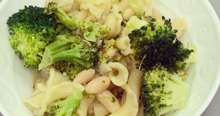 White Bean Piccata Pasta with Broccoli